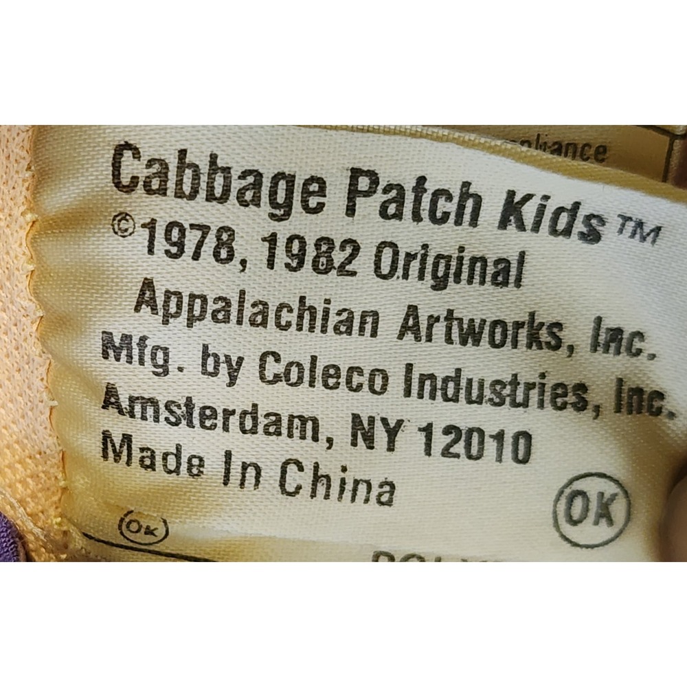 VTG 1982 Cabbage Patch Kids Doll Red Hair Blue Eyes Purple Floral Dress 16" READ - Picture 4 of 9